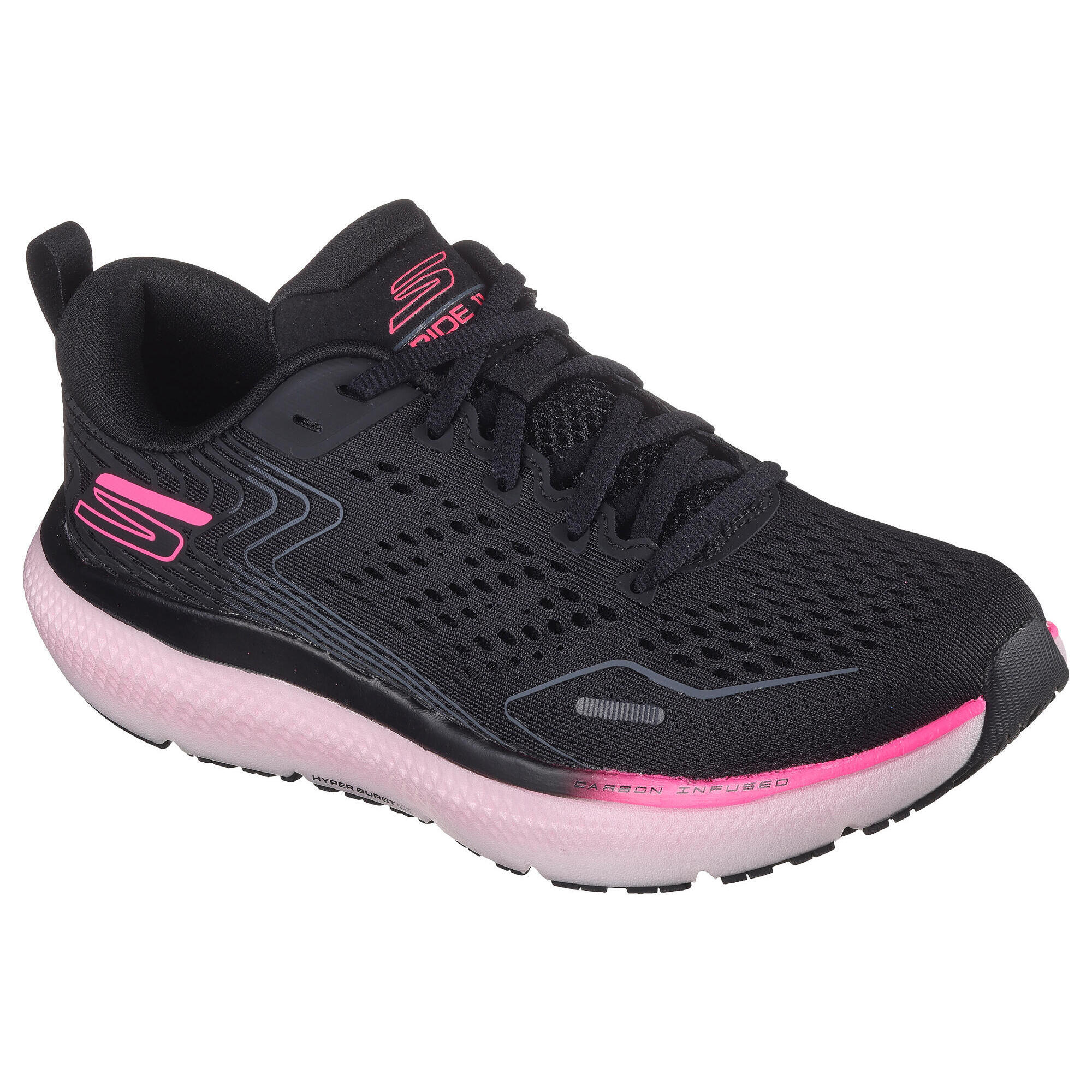 SKECHERS GO RUN RIDE 11 Scarpe da corsa da donna Nero / Rosa caldo