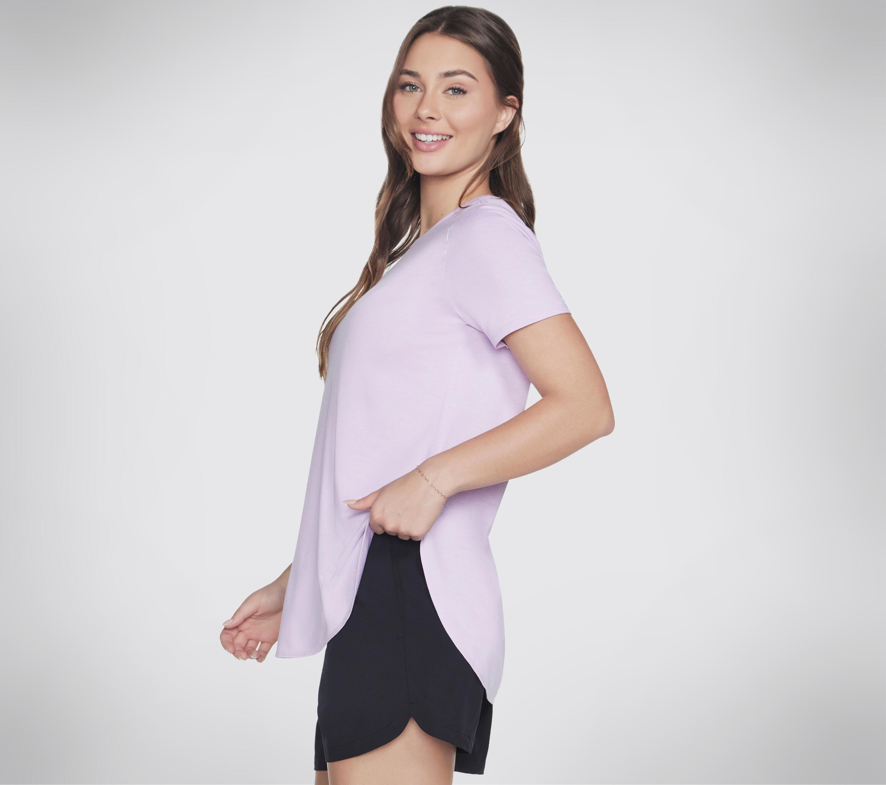 Dames GODRI SWIFT TUNIC TEE T-shirts/Tanktops Pastellila / Wit 3/4