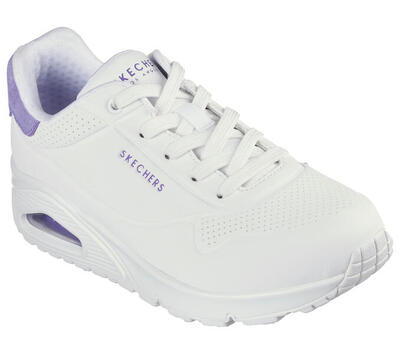 Skechers dames uno pop back sneakers wit / muntgroen