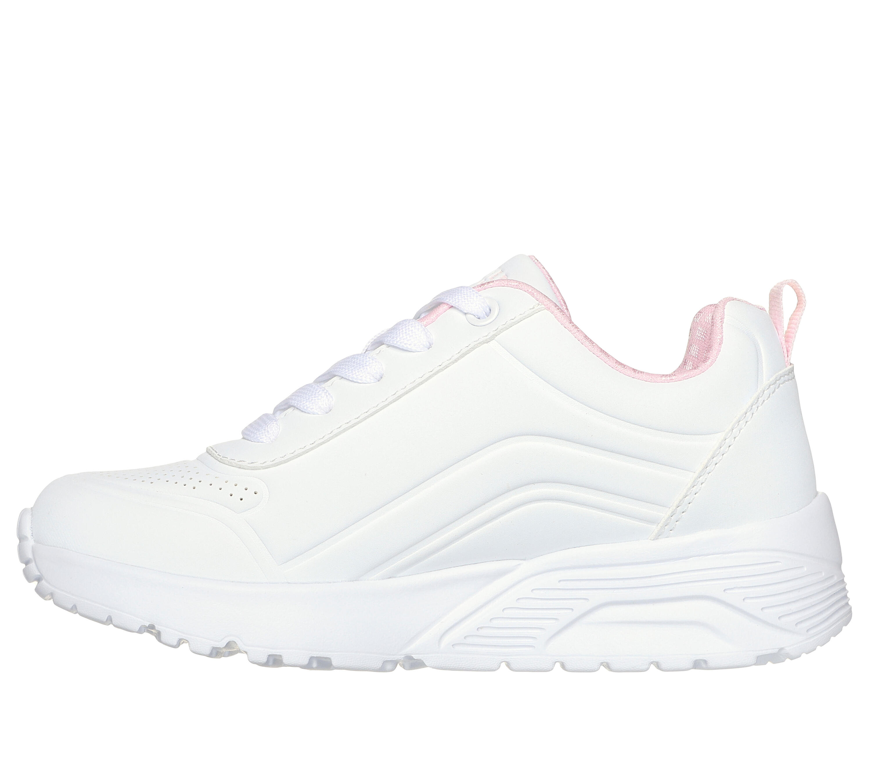 SKECHERS Bambini UNO LITE EASY ZIP Sneakers Rosato Bianco 4/7