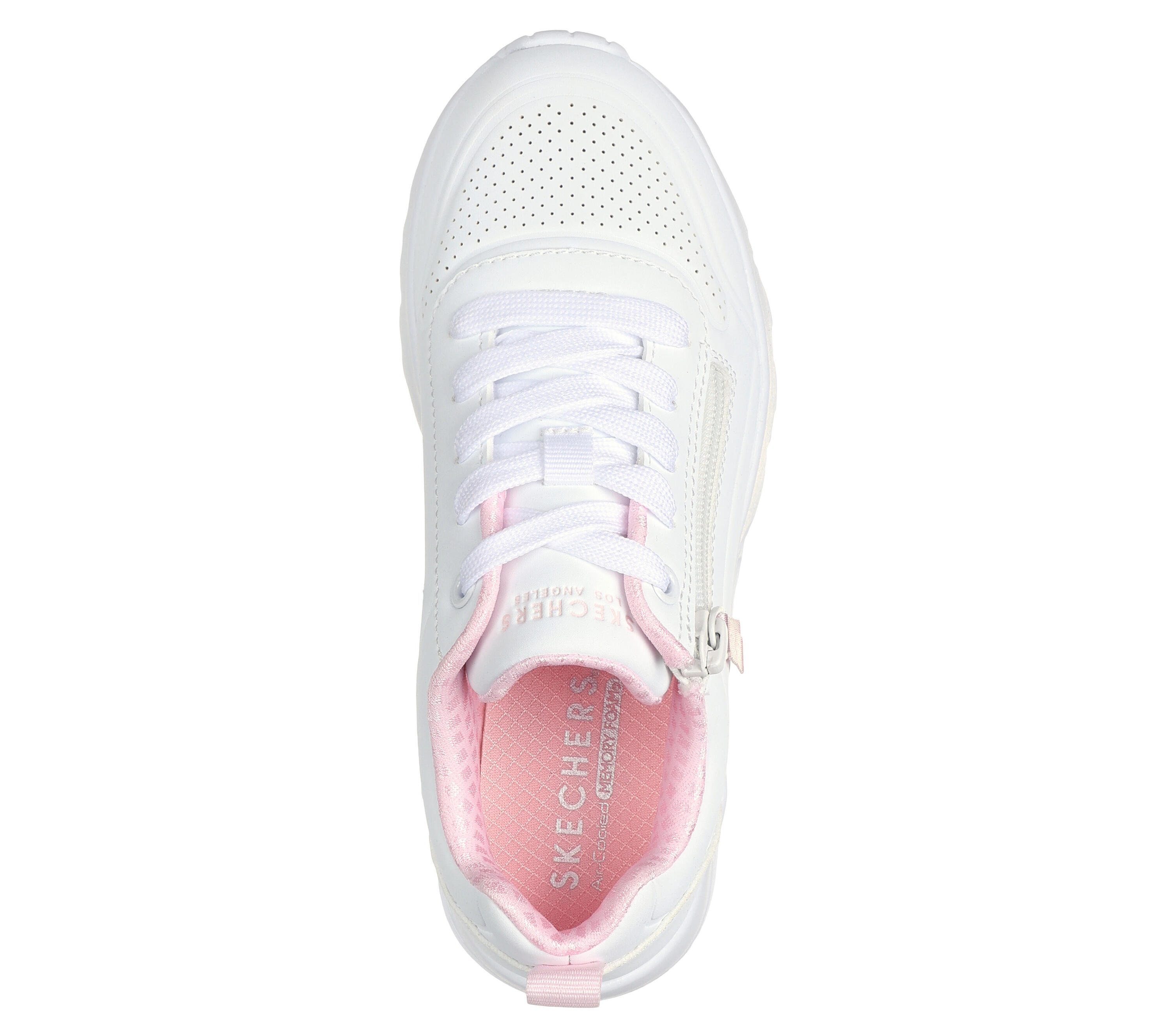 SKECHERS Bambini UNO LITE EASY ZIP Sneakers Rosato Bianco 2/7
