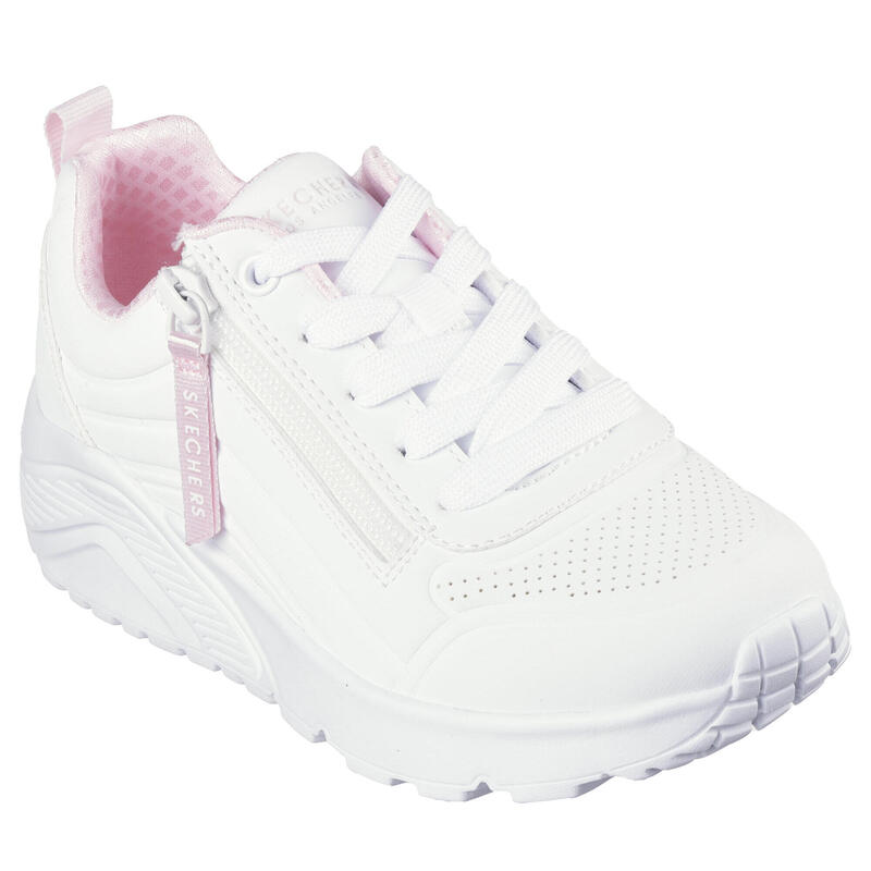 SKECHERS Enfants UNO LITE EASY ZIP Sneakers Rose Blanc