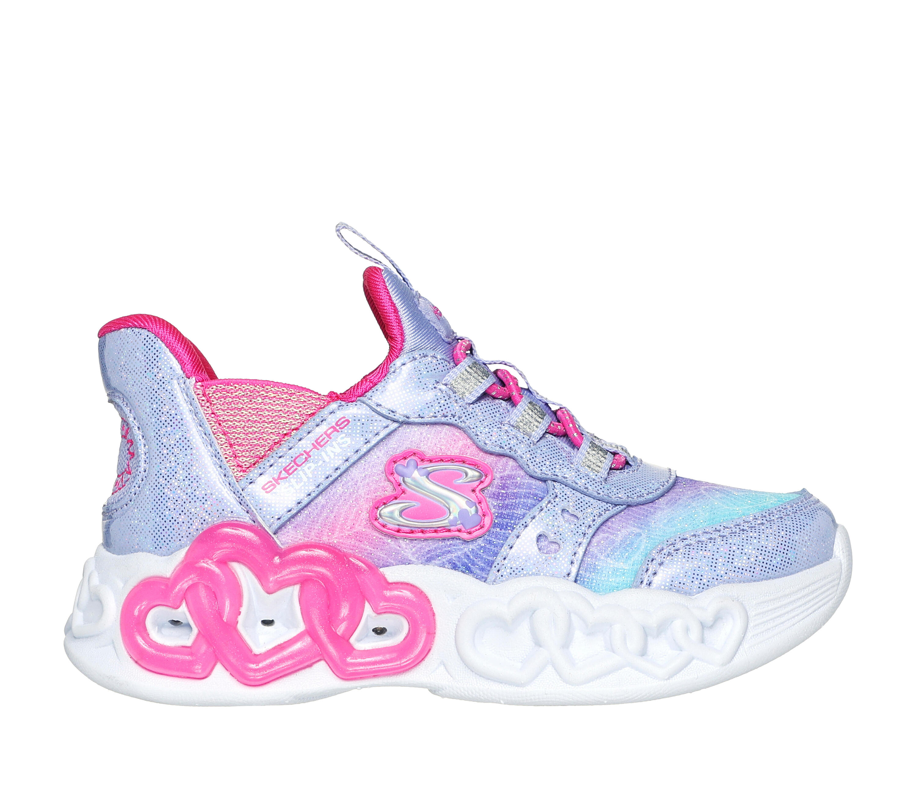 SKECHERS Enfants INFINITE HEART LIGHTS ETERNAL SHIMMER Sneakers Lavande 5/5