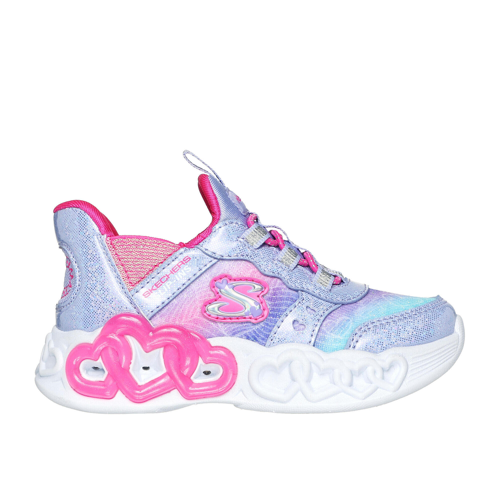 SKECHERS Children's INFINITE HEART LIGHTS ETERNAL SHIMMER Sneakers Lavender