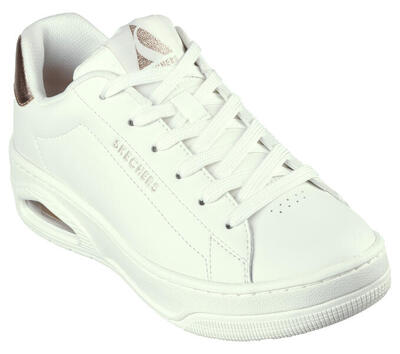 Skechers dames uno court courted air sneakers zwart / roze wit / roze goud