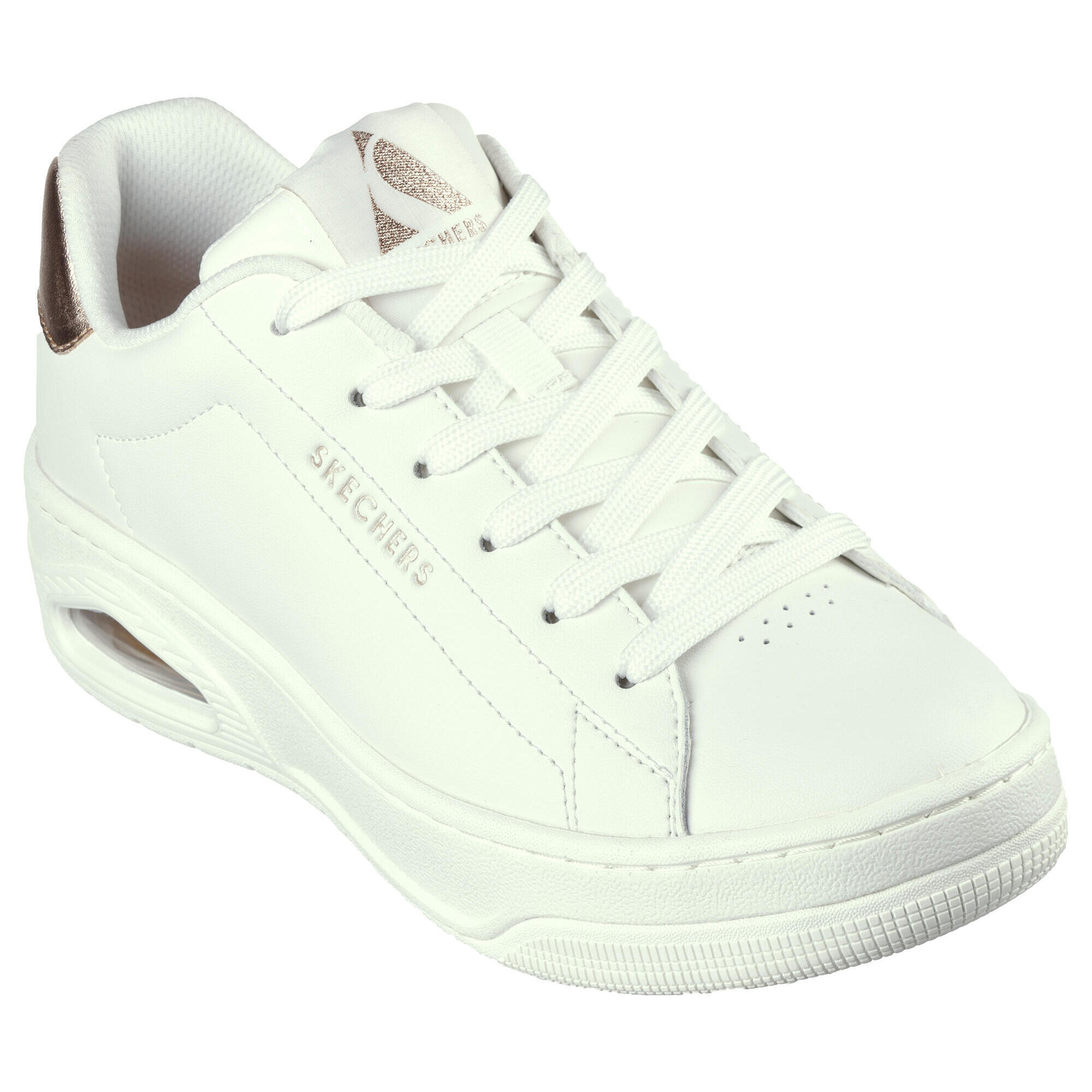 Skechers - Skechers Femme Uno Court Courted Air Sneakers Noir / Rose Blanc / Rose Or - Baskets - Blanc|jaune|rose - 35 - Decathlon