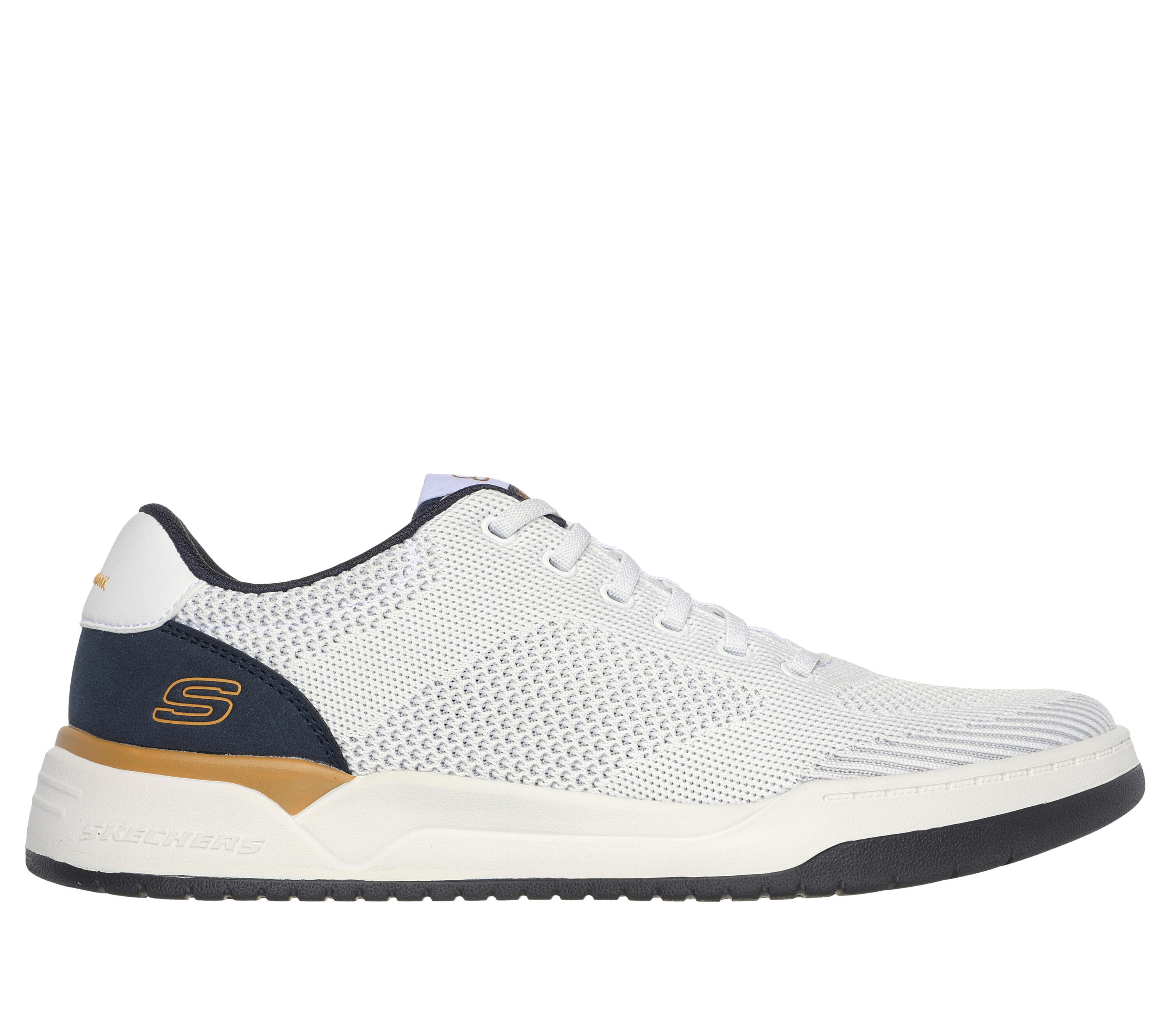 SKECHERS Uomo CORLISS DORSET Sneakers Blu Bianco 5/5