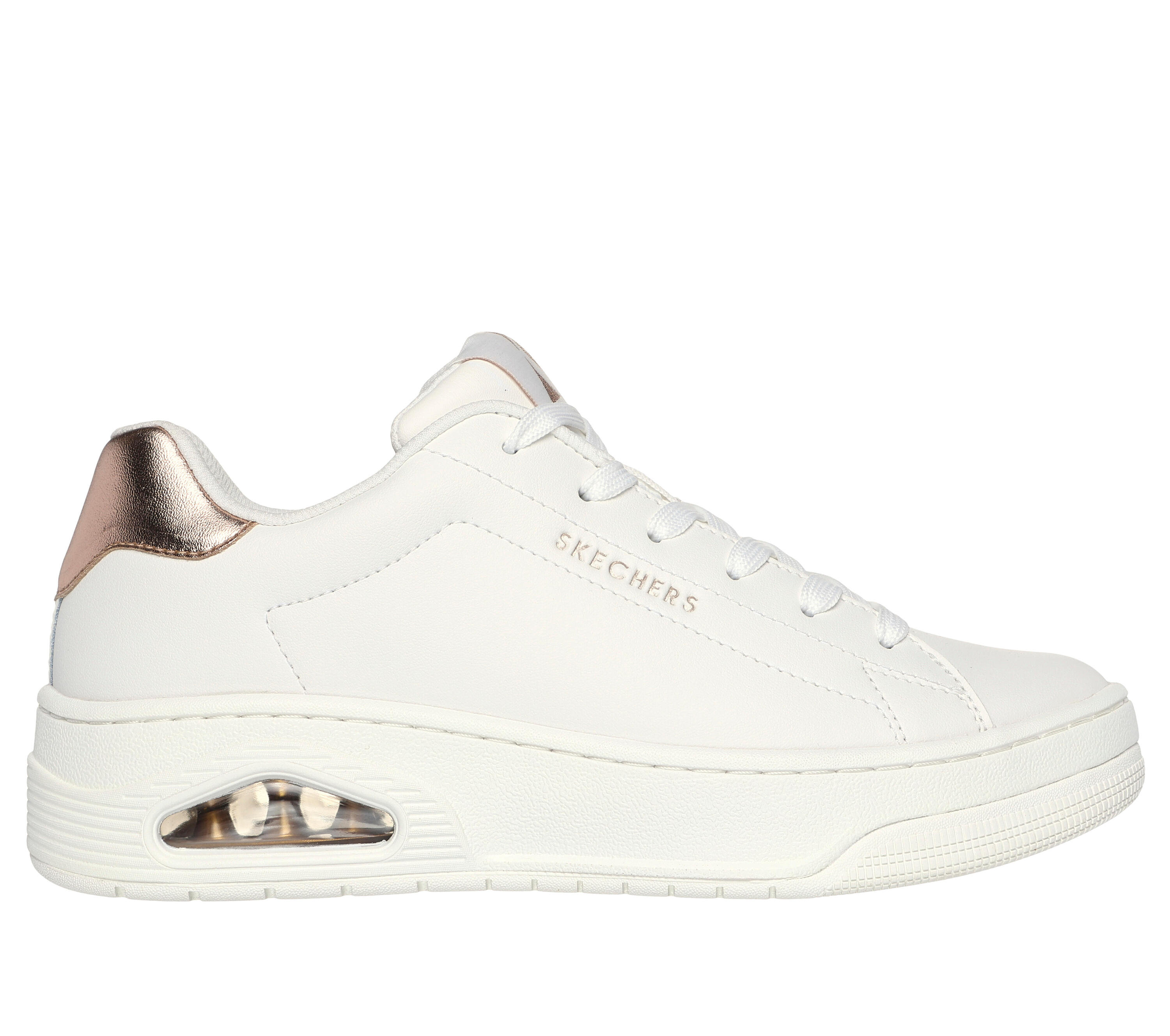 Chaussures Skechers Uno Court Courted Air blanches lifestyle 5/5