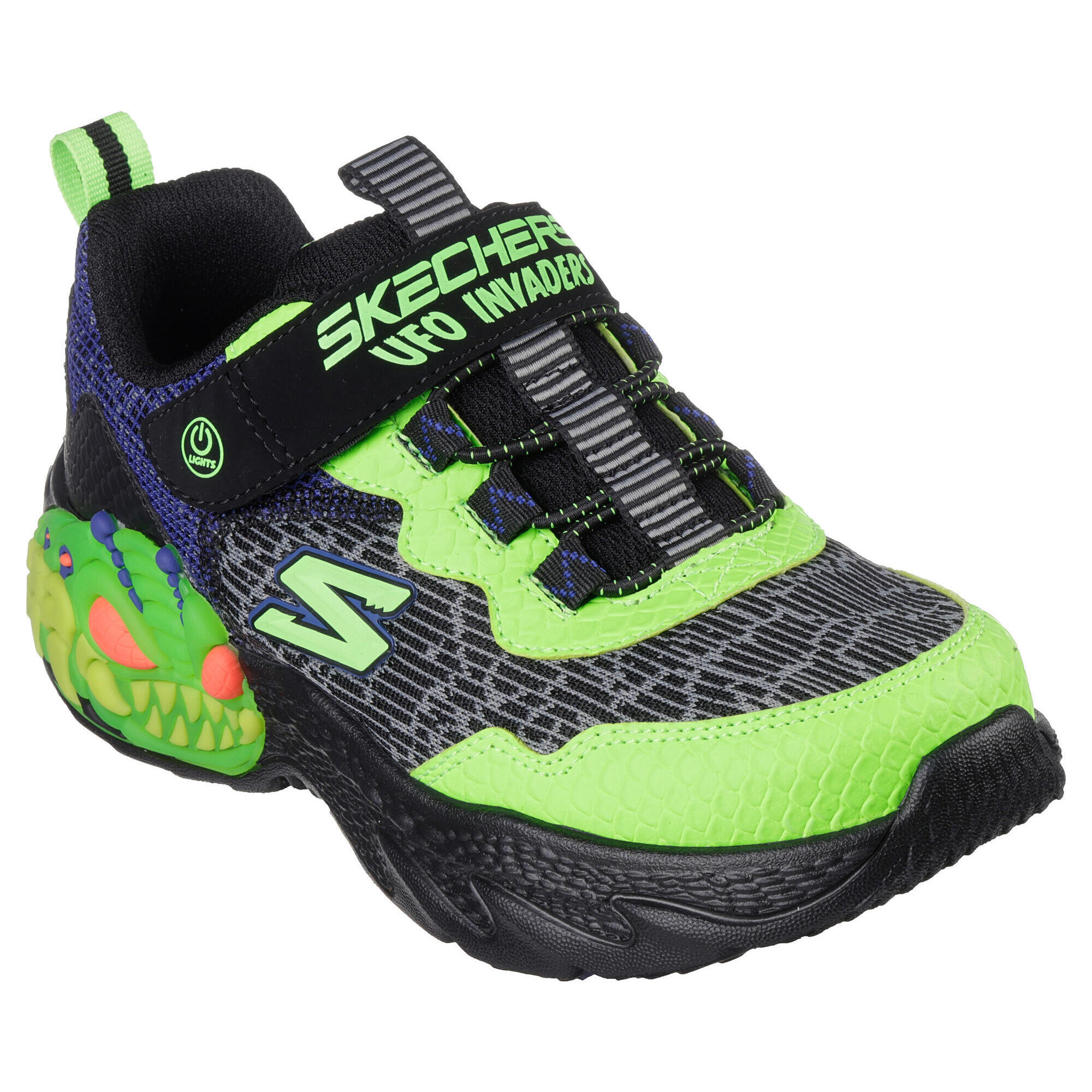 Skechers - Skechers Enfants Creature-lights Sneakers Noir / Noir / Lime - Baskets - Noir|vert - 29 - Decathlon