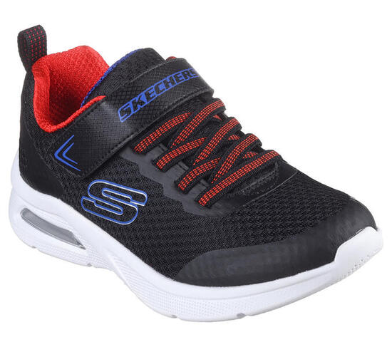 SKECHERS Enfants MICROSPEC MAX Sneakers Noir / Rouge / Noir / Rouge / Bleu