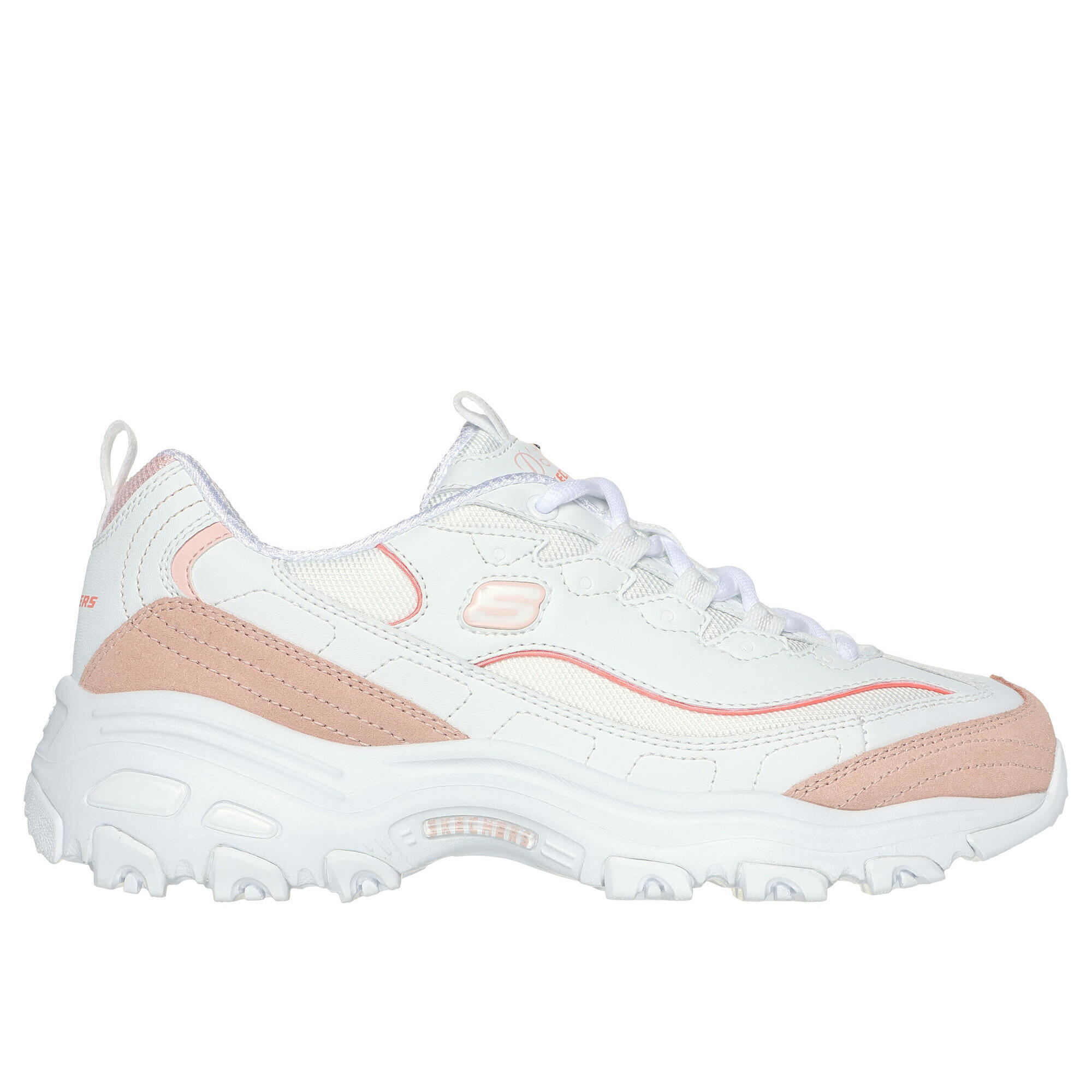 SKECHERS Scarpe da ginnastica D'LITES NEW HEAT Donna Bianco / Bianco / Arancione