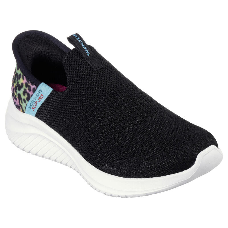 SKECHERS Enfants ULTRA FLEX 3.0 COLORY WILD À enfiler Noir / Noir / Multicolore