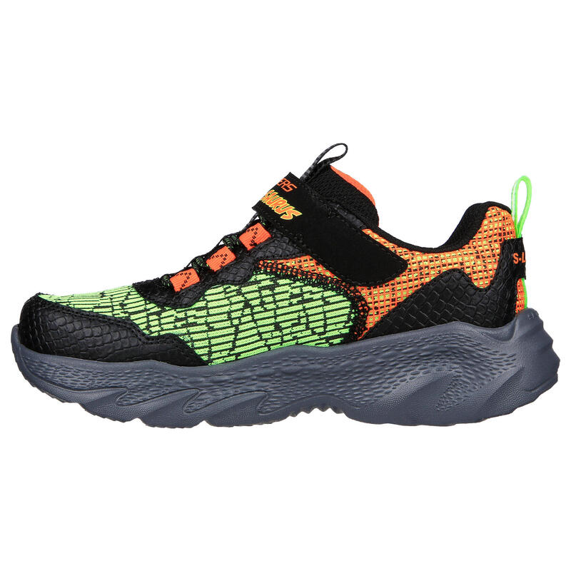 SKECHERS Enfants DINO-LIGHTS Sneakers Noir / Orange / Noir / Orange / Vert