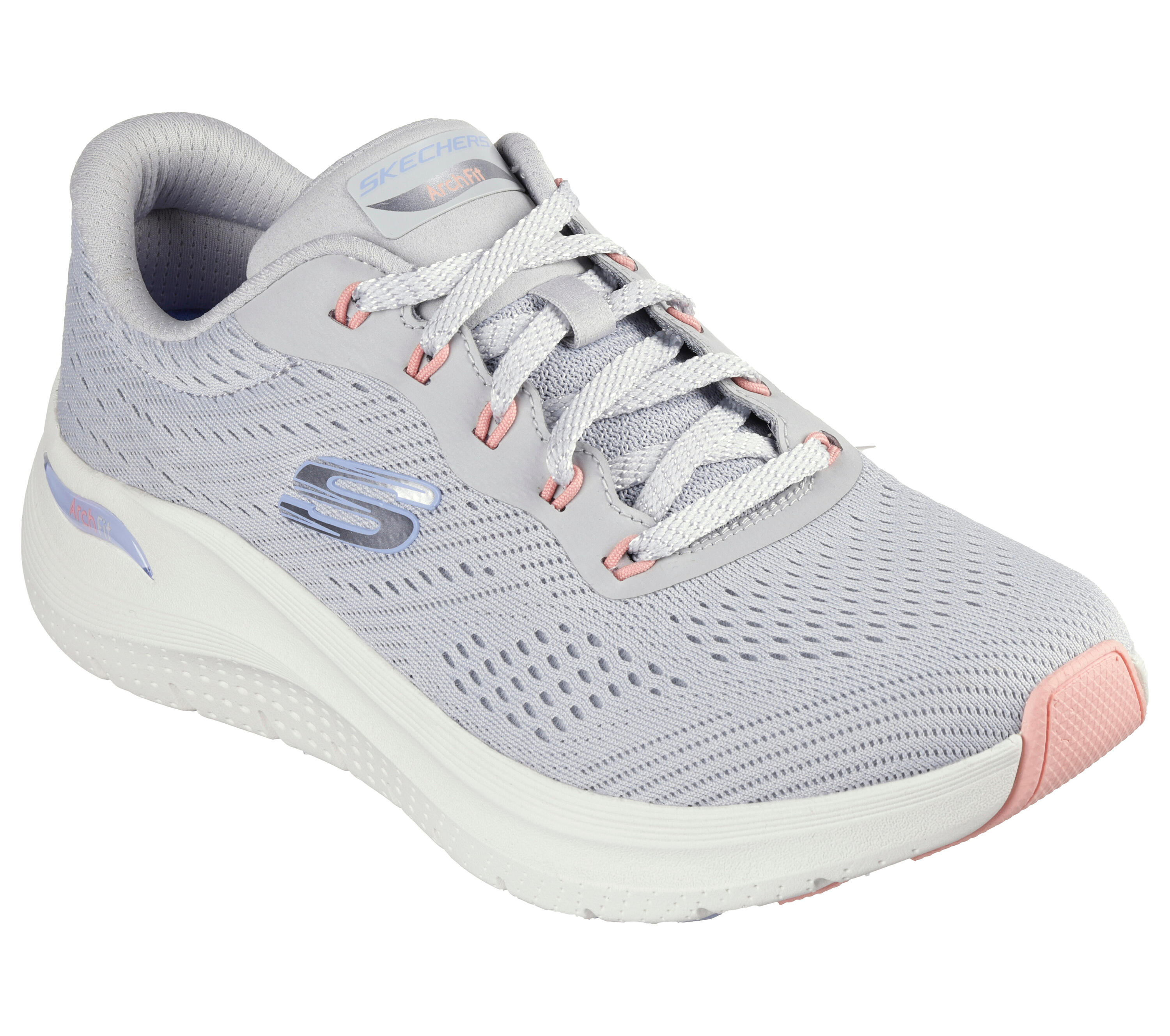 Cinza claro / Violeta / Rosa coral