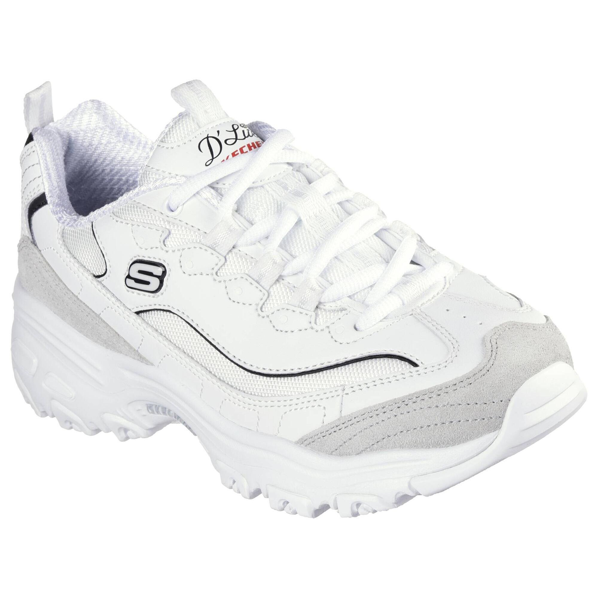 Skechers - Skechers Femme D'Lites New Heat Sneakers Blanc / Blanc / Noir / Rouge - Baskets - Blanc|noir|rouge - 37,5 - Decathlon