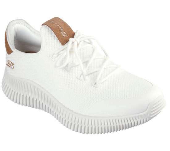 SKECHERS Uomo BOBS GEO CITY DAPPER Slip-On Bianco