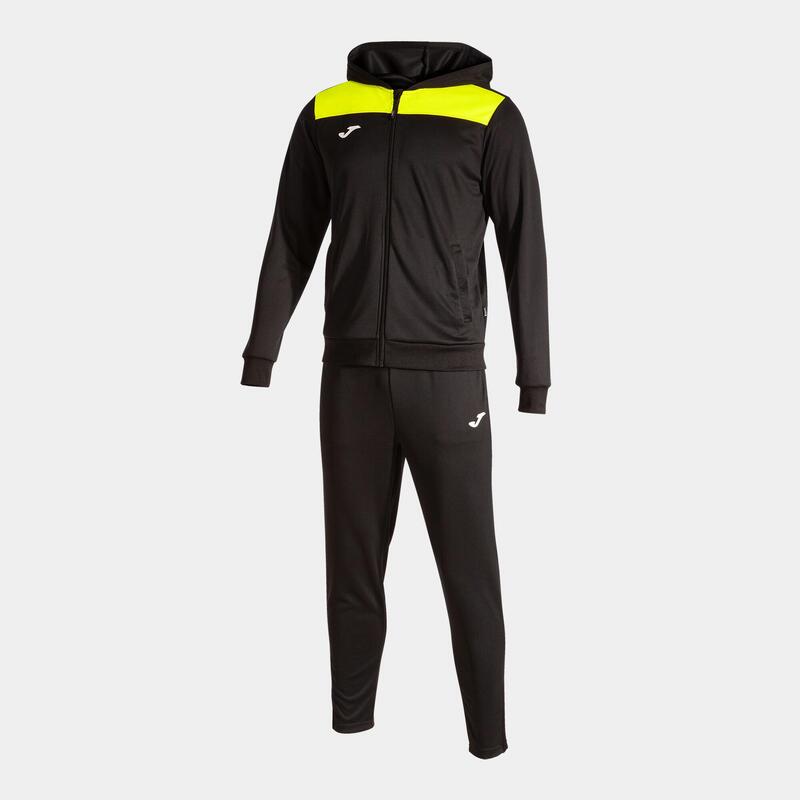 Trening cu gluga Joma Phoenix II, negru/galben fluo, 3XL