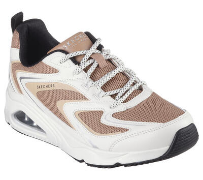 Skechers dames tres-air uno street fl-air sneakers wit