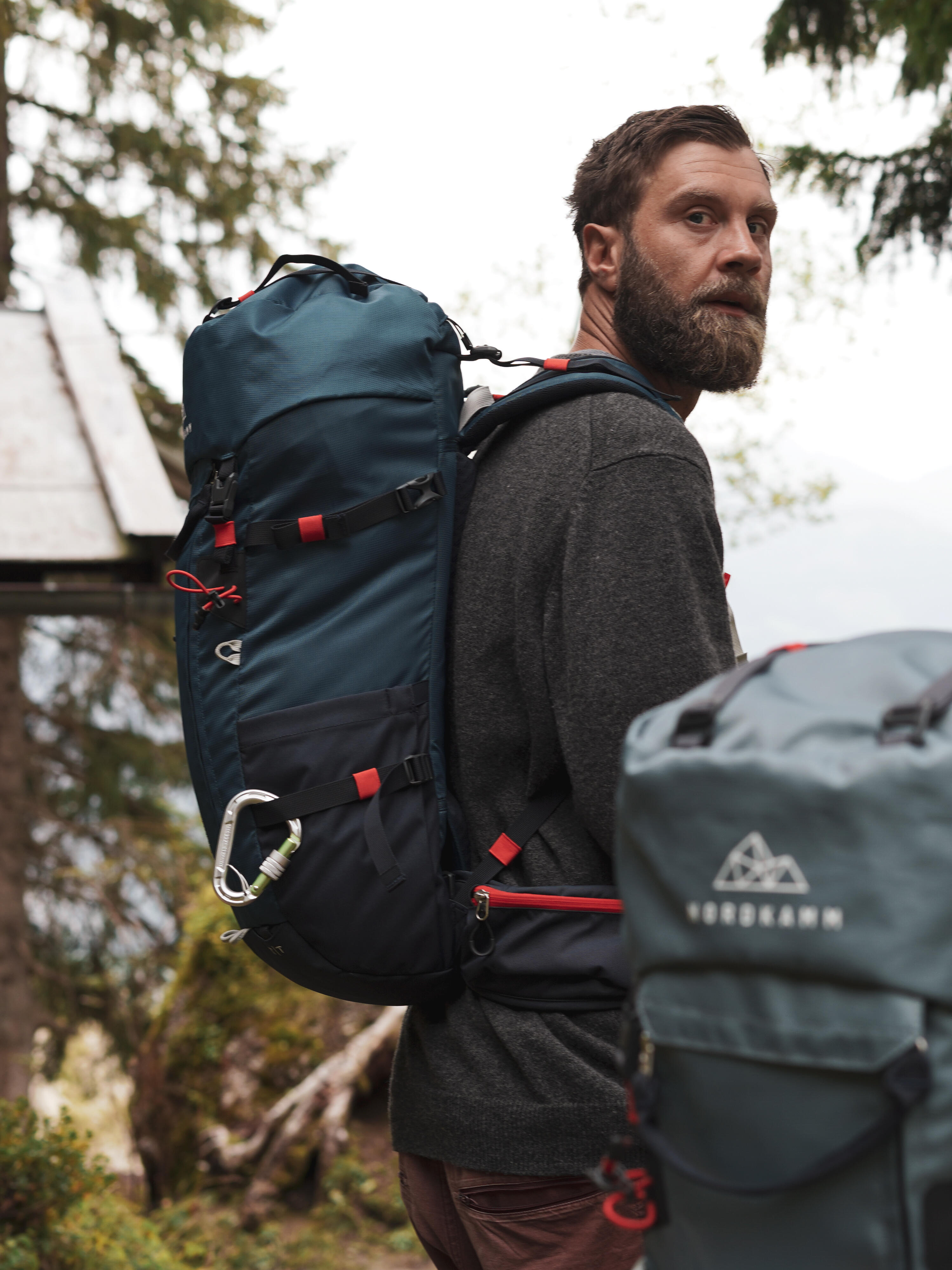 Wanderrucksack Damen Herren Trekking, 40 Liter lang oder 37 Liter kurz blau 5/6