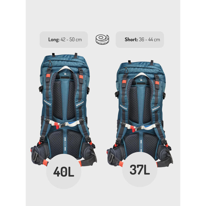 NORDKAMM sac à dos de randonnée ANTARES Distance 40L, long, femme-homme, bleu