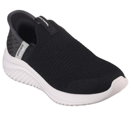 SKECHERS Enfants ULTRA FLEX 3.0 SMOOTH STEP À enfiler Noir / Blanc / Argentin