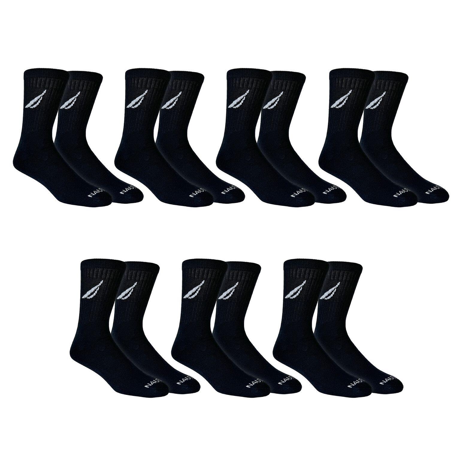 NAUTICA MEN'S 7PK CREW SOCKS 1/2