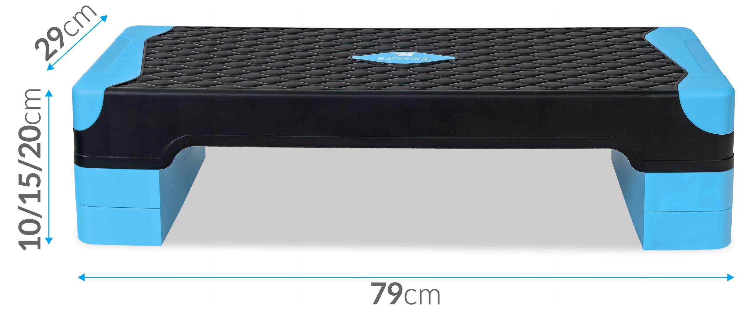 Step fitness trzystopniowy balansujący 2w1 Sapphire SG-058 10/15/20cm do 100kg 3/7