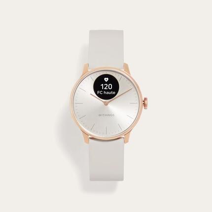 WITHINGS ScanWatch Light - Montre connectée santé cardiovasculaire, 37mm Blanc