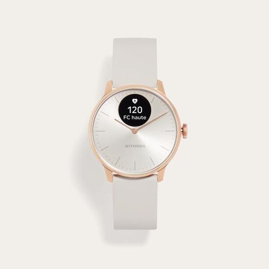WITHINGS ScanWatch Light - Montre connectée santé cardiovasculaire, 37mm Or Rose