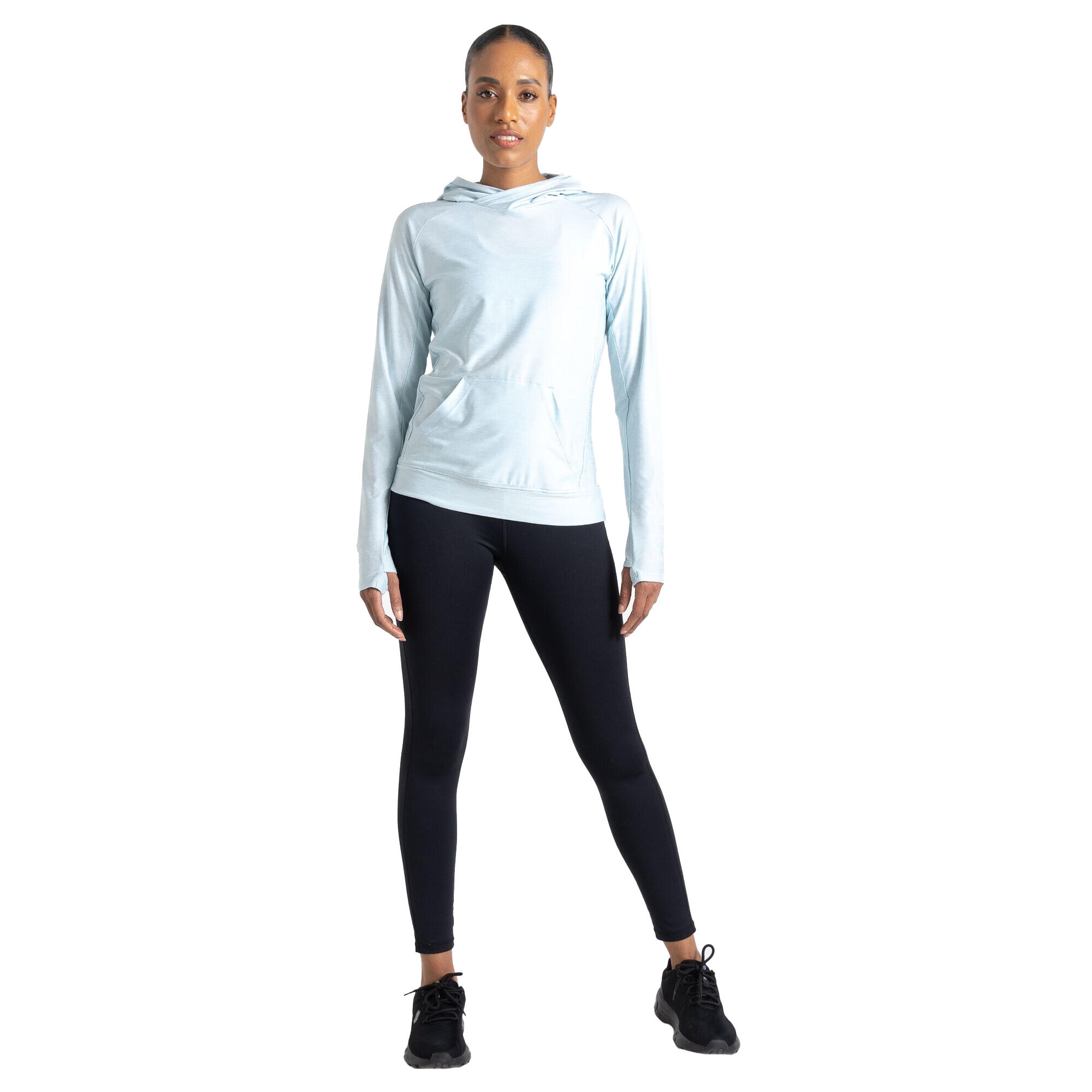 Womens/Ladies Sprint City Marl Lightweight Hoodie (Quiet Blue) 4/5