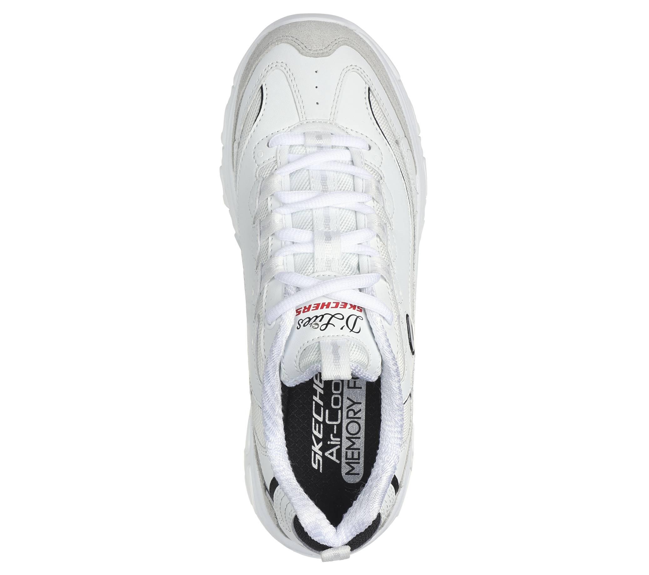 SKECHERS Donna D'LITES NEW HEAT Sneakers Bianco / Bianco / Nero / Rosso 2/5
