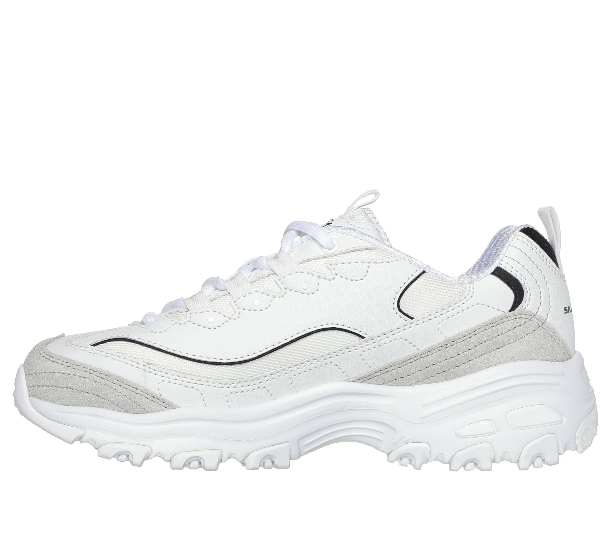 SKECHERS Donna D'LITES NEW HEAT Sneakers Bianco / Bianco / Nero / Rosso 4/5