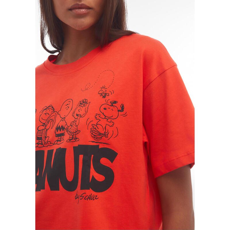 T-shirt court pour femmes en jersey avec dessin Peanuts