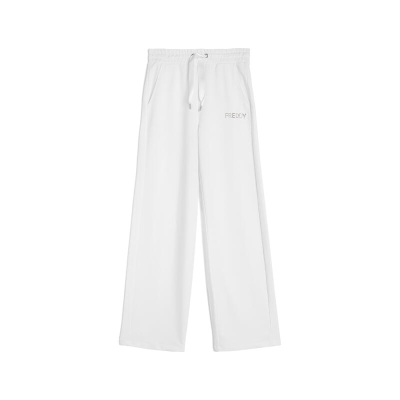 Pantaloni donna in french terry modal con gamba dritta