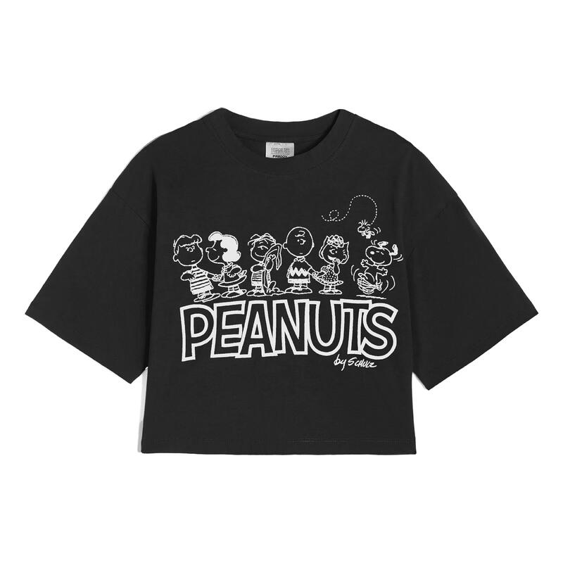 T-shirt court pour femmes en jersey avec dessin Peanuts