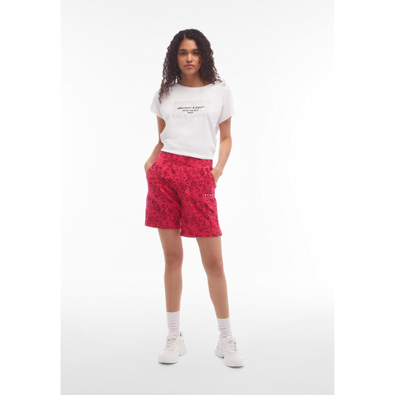 Pantaloncini donna in heavy jersey stampa floreale allover