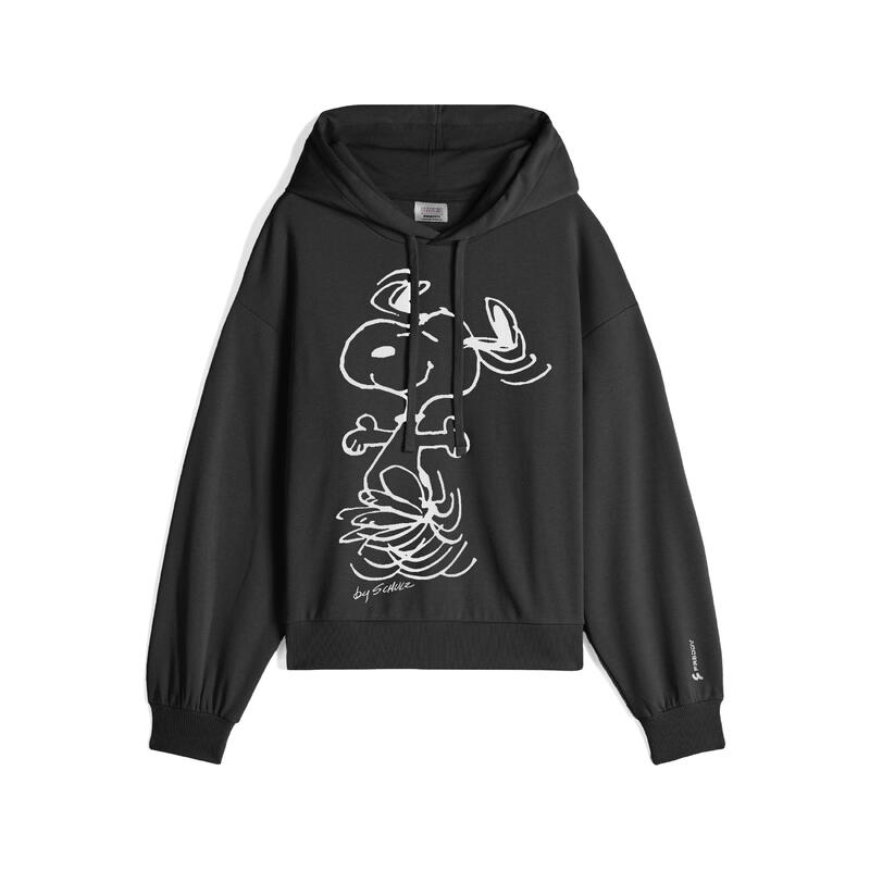 Felpa donna oversize con cappuccio e grafica Snoopy