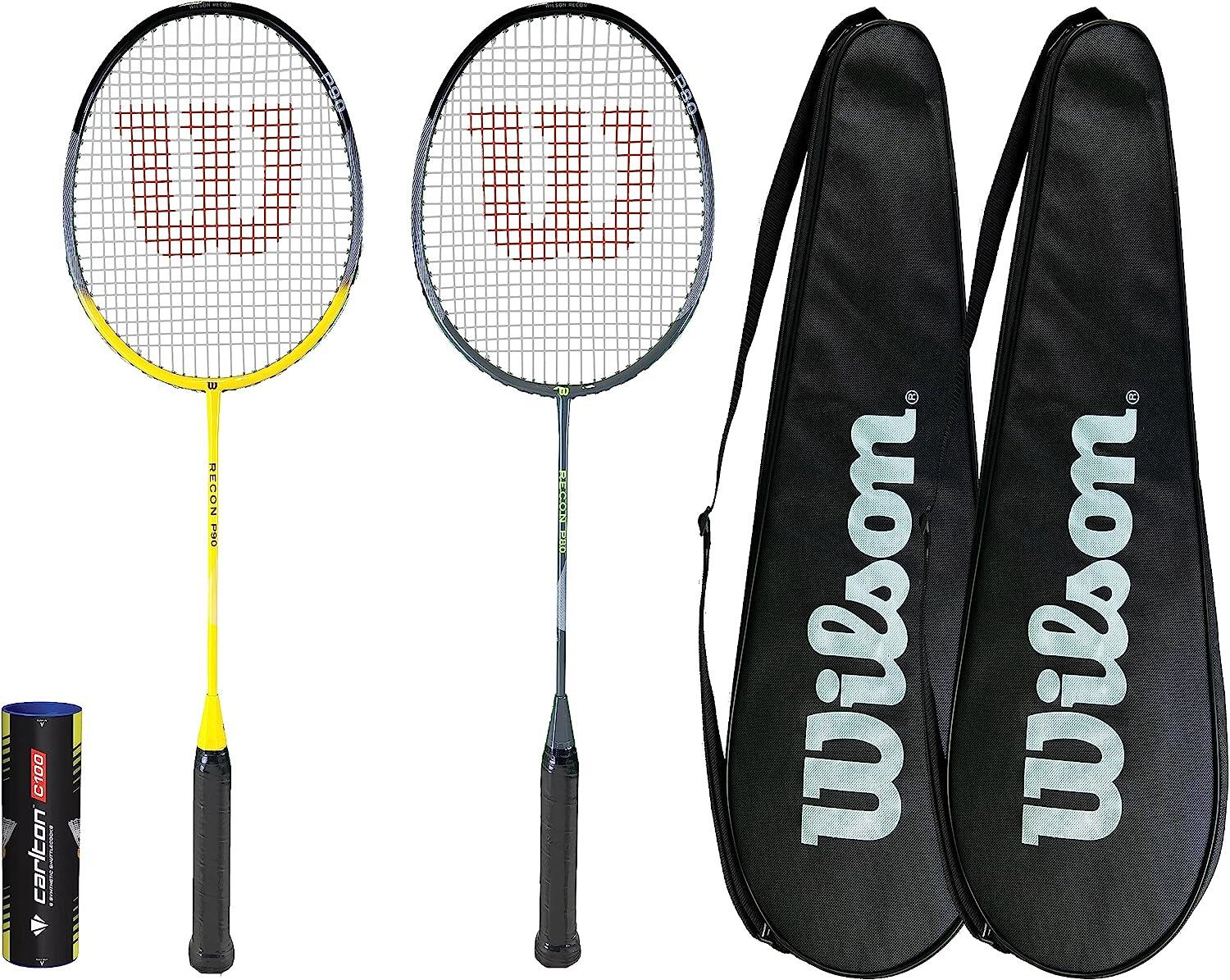 WILSON Wilson Recon Mixed Badminton Racket Twin Set, Carry Cases &Shuttles