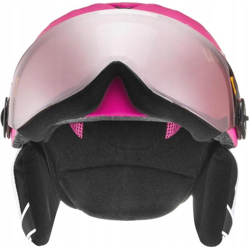 Kask z przyłbicą szybą Uvex Junior Visor Pro Pink Mat 2018