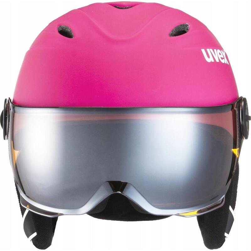 Kask z przyłbicą szybą Uvex Junior Visor Pro Pink Mat 2018