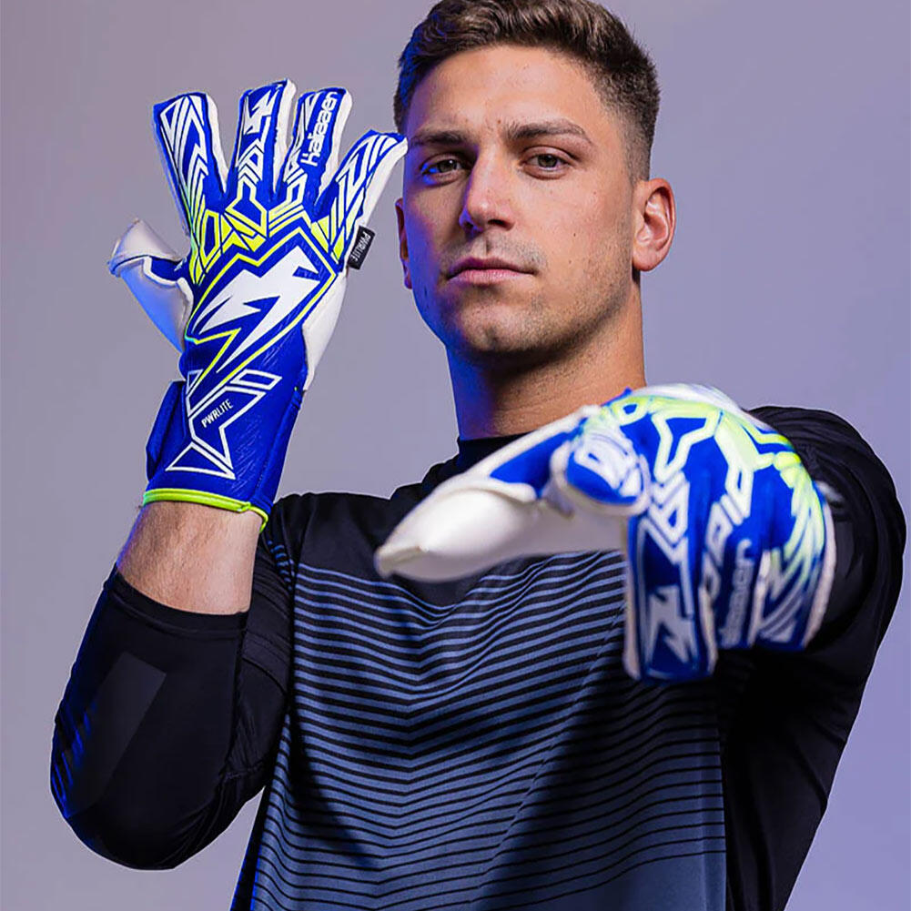 Kaliaaer PWRLITE FaderBlaze Azure Sekure Goalkeeper Gloves 3/4