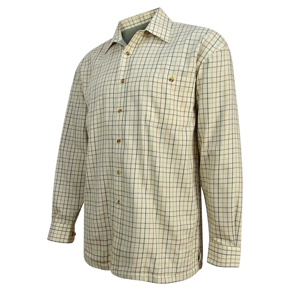 HOGGS OF FIFE Hoggs of Fife Birch Fleece Lined Shirt Olive/Tan Small Green