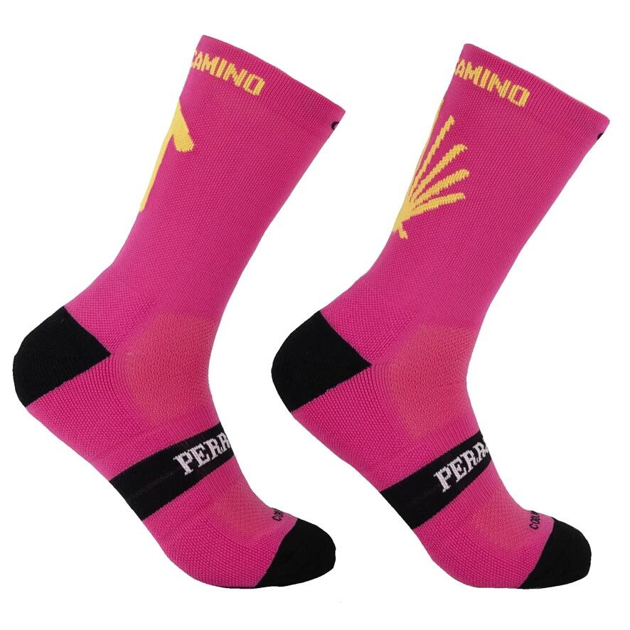Calcetines Deportivos  Perro Loco unisex Camino de Santiago Rosa 2/3