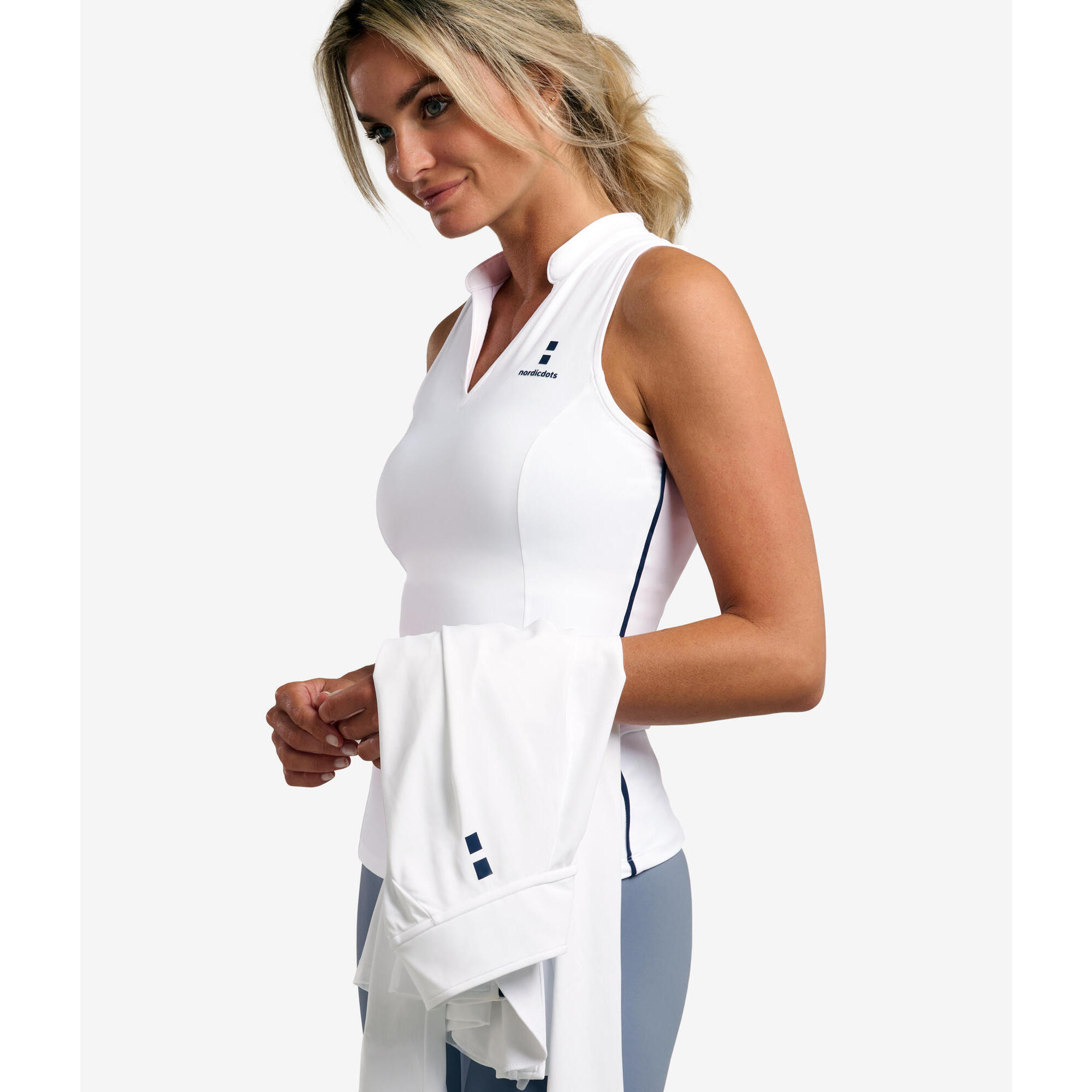 Nordicdots - T-shirt Sans Manches Sport Femme Pour Tennis Et Padel Blanche - T-shirt Sans Manche - Blanc - 44 L - Decathlon