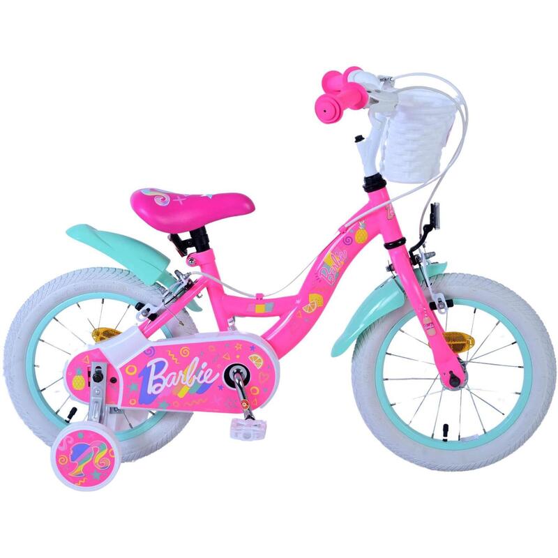 VOLARE BICYCLES Vélo enfant Barbie 14 pouces, sans frein à rétropédalage