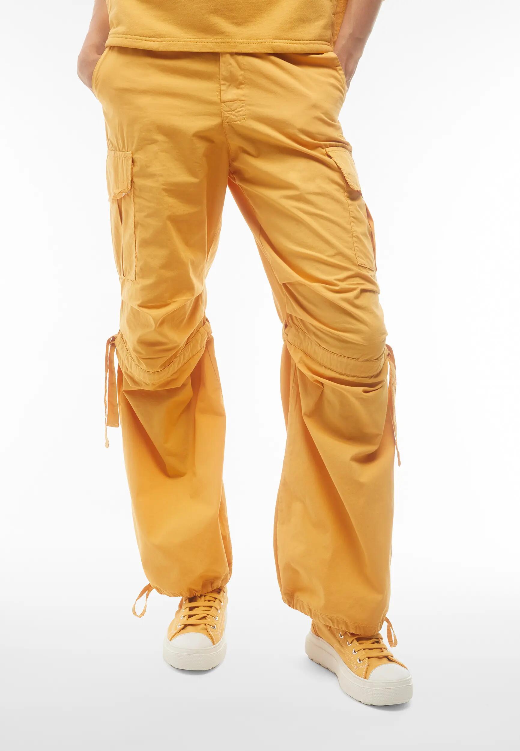 Pantaloni cargo da donna in tessuto popeline tinto capo 2/5