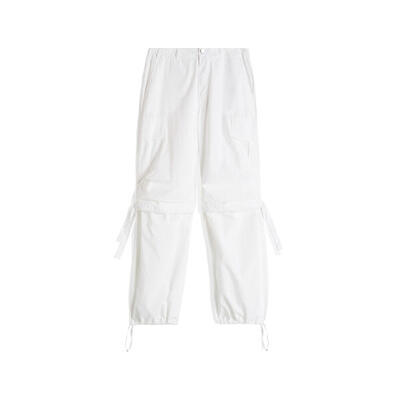 Pantaloni cargo da donna in tessuto popeline tinto capo