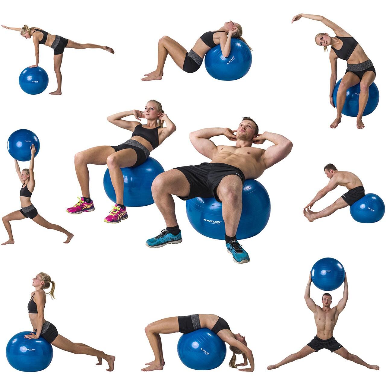 Ballon de fitness - Ballon de yoga - Pompe incluse - Capacité de charge 220 kg 2/3