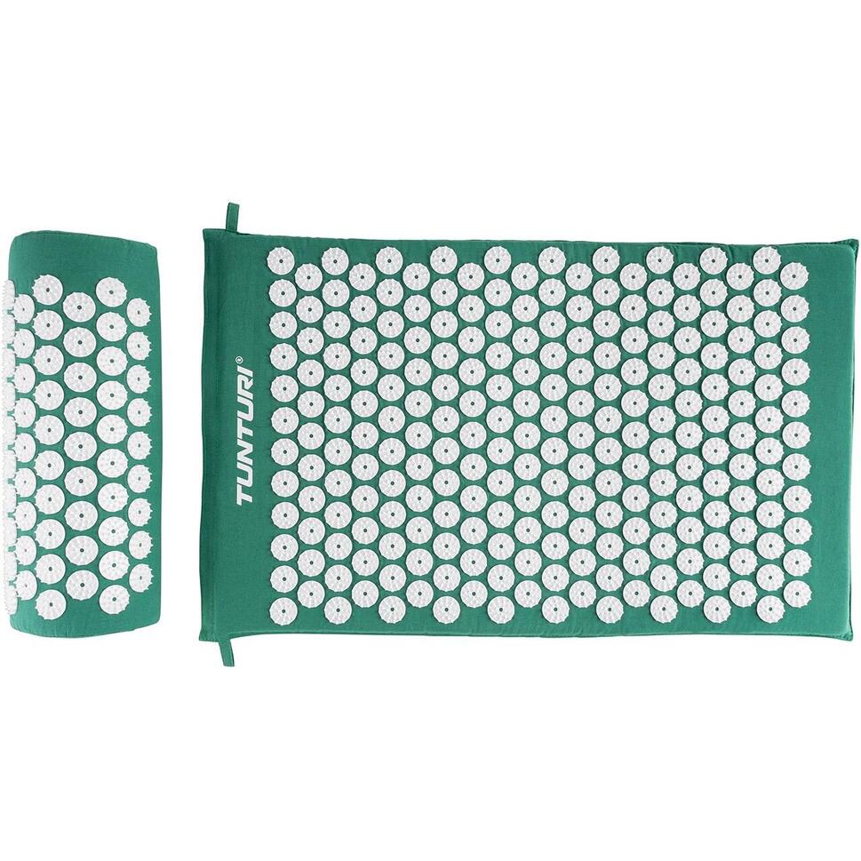 Mata do akupresury z poduszką TUNTURI ACUPRESSURE MAT AND PILLOW zielona