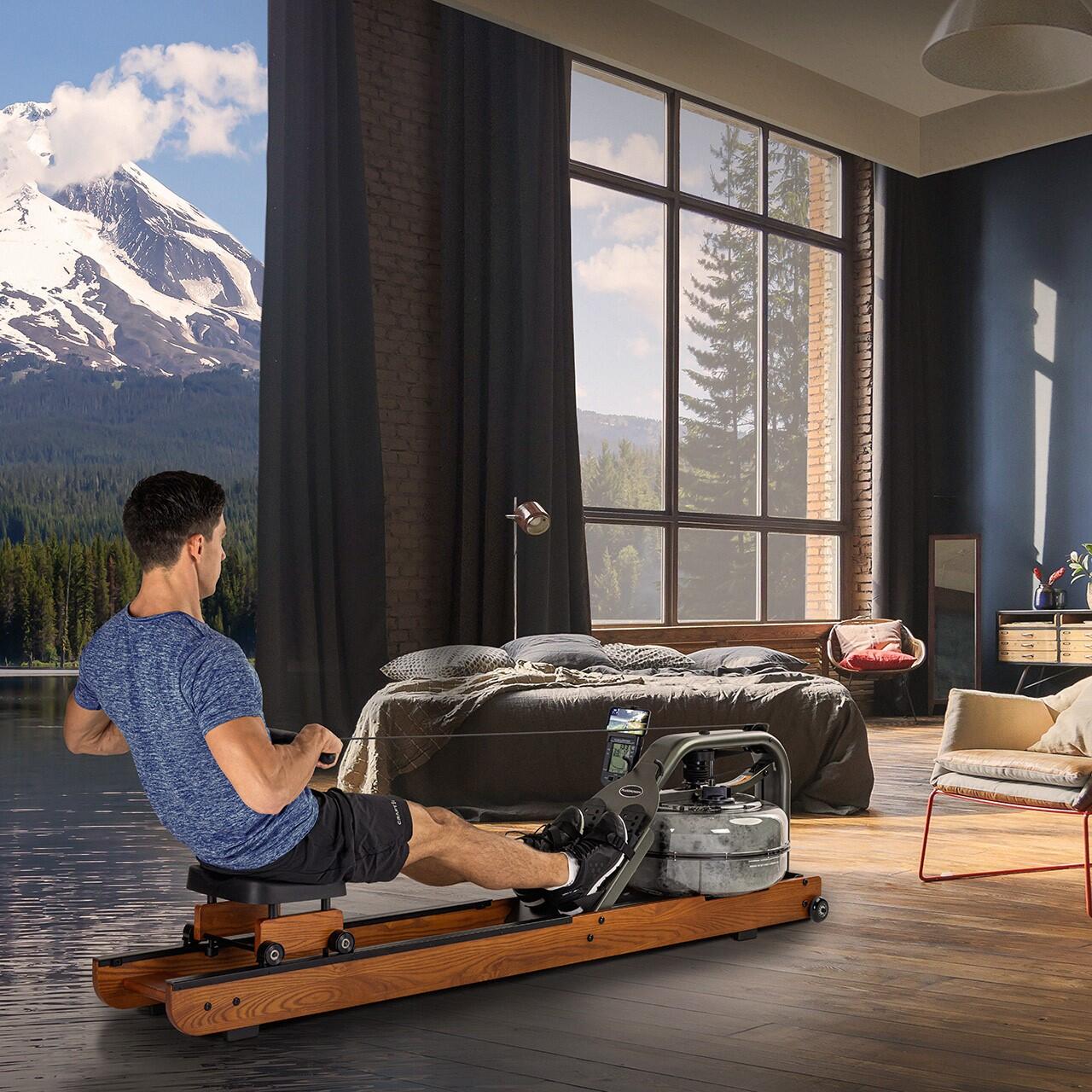 Fluid Rower Apollo PRO V Wasser Rudergerät Dual Rail 3/7